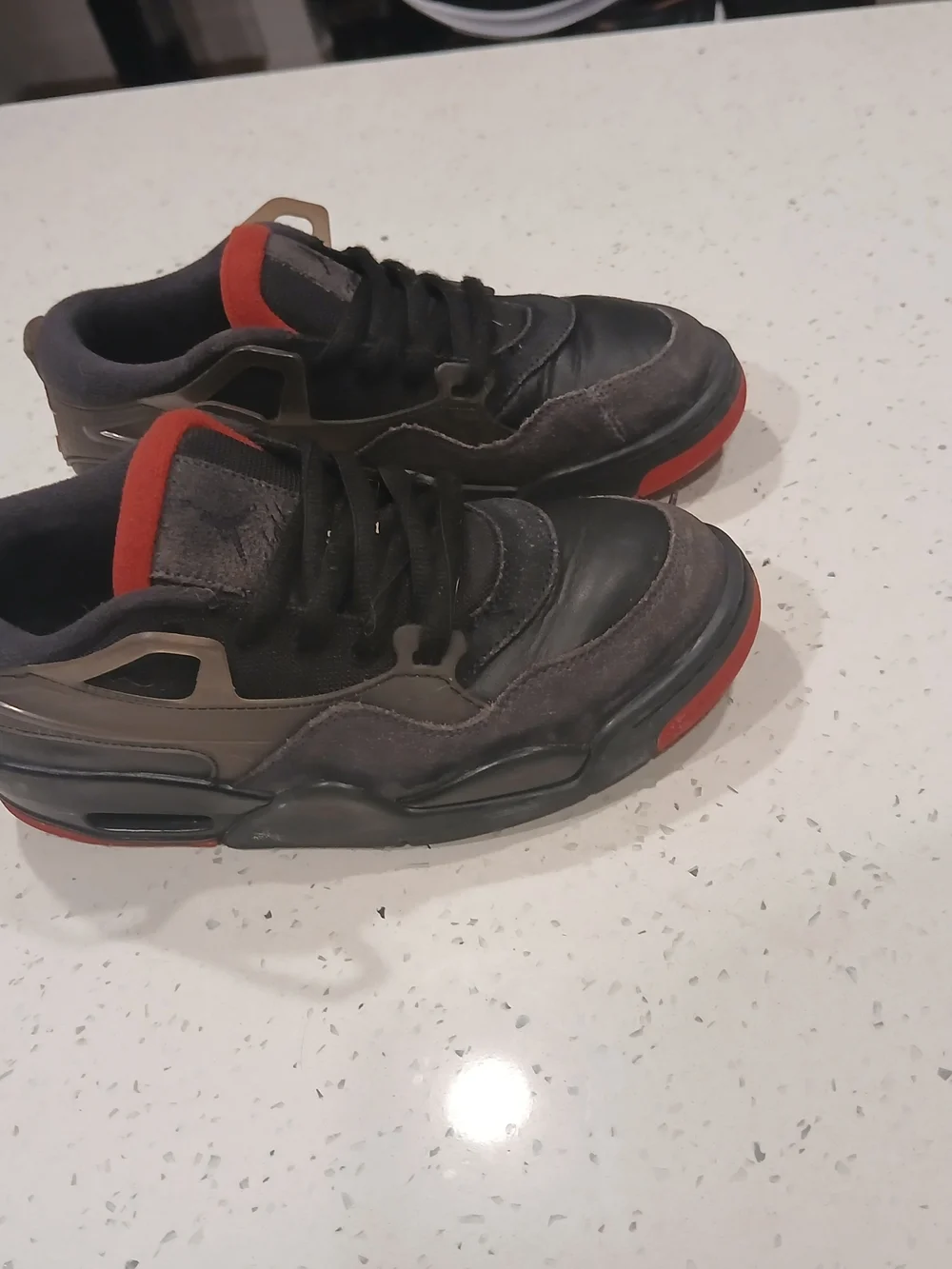 Air Jordan 4 RM GS Black Red Basketball Shoes Sneaker FQ7938-060 Youth Size 6Y